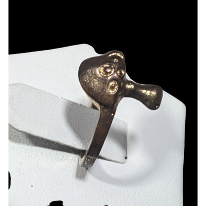 Fairycore Antiqued Bronze Tone Mushroom Ring Size 7