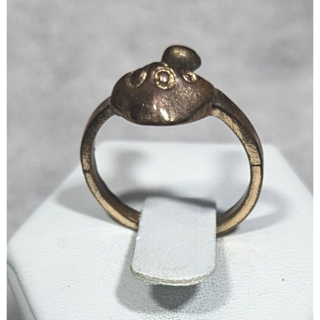Fairycore Antiqued Bronze Tone Mushroom Ring Size 7