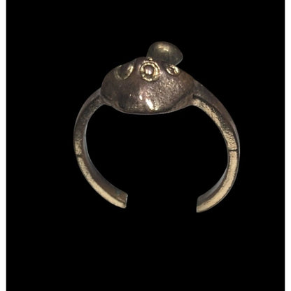 Fairycore Antiqued Bronze Tone Mushroom Ring Size 7