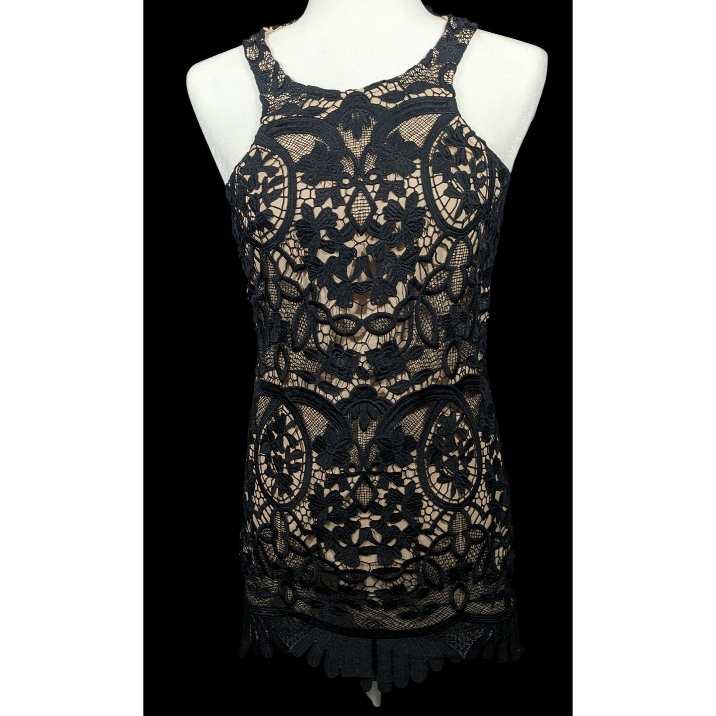 Lovers + Friends Caspian Black Lace Mini Shift Dress Size XS