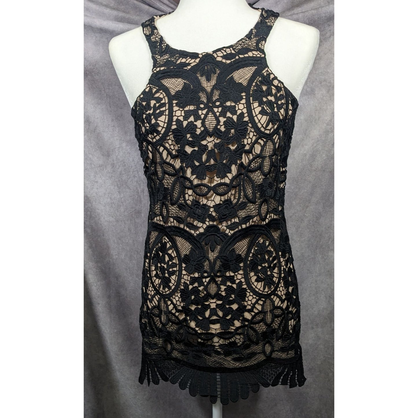 Lovers + Friends Caspian Black Lace Mini Shift Dress Size XS