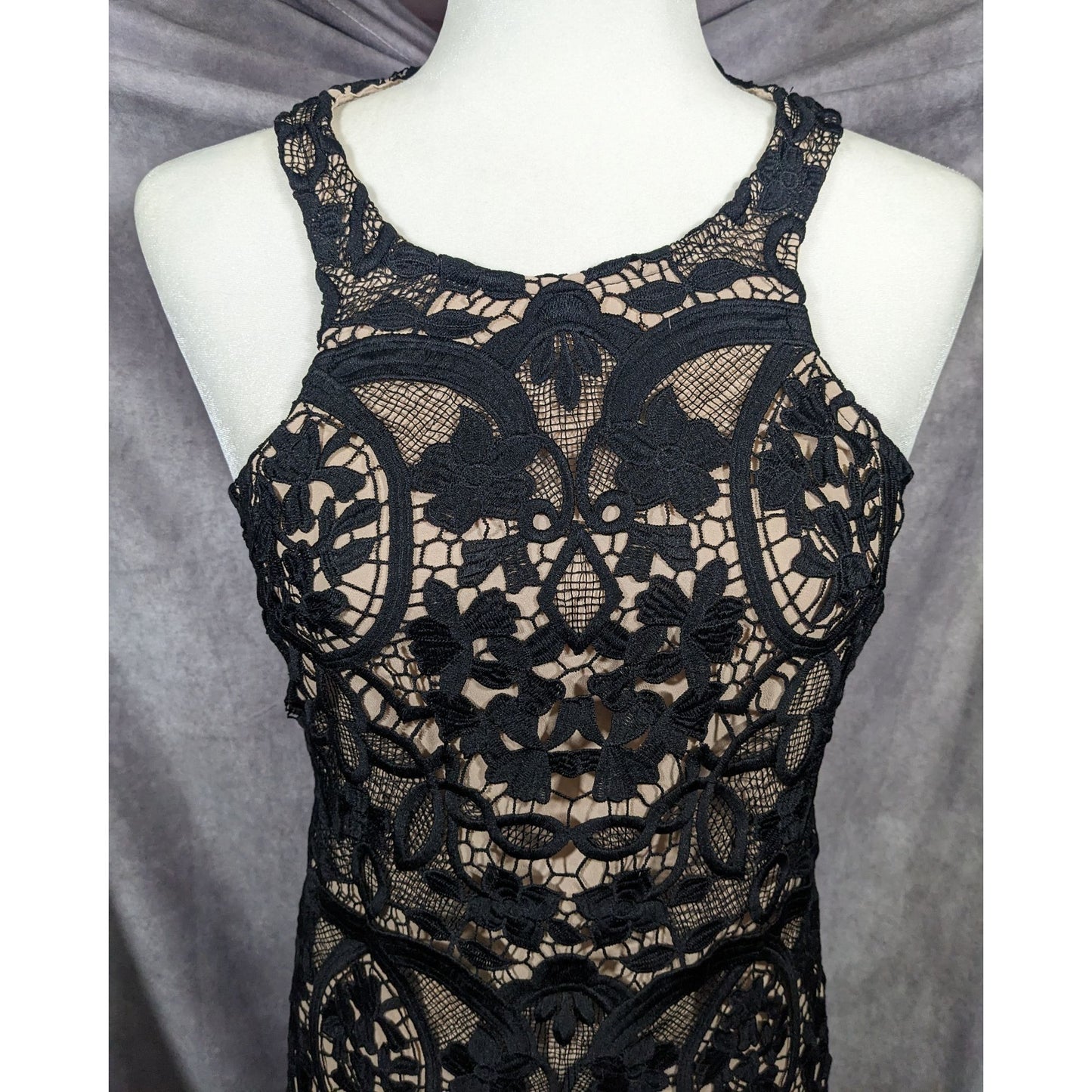 Lovers + Friends Caspian Black Lace Mini Shift Dress Size XS