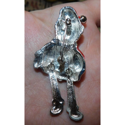 Vintage Articulated Snowman Glitter Brooch