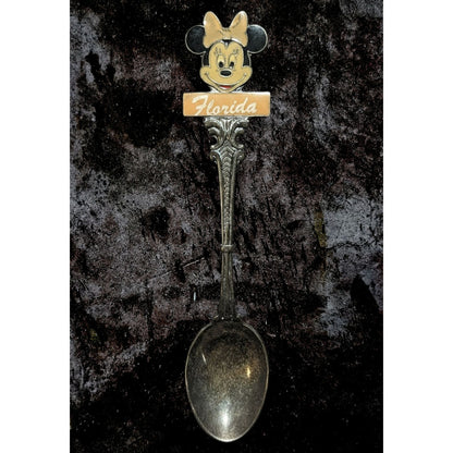 Vintage Disney Minnie Mouse Metal Silver Tone Souvenir Spoon 5 Inch