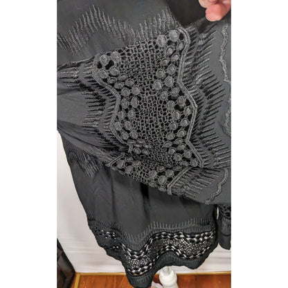 La Blanca Gothic Crochet Accent Black Swim Cover Up