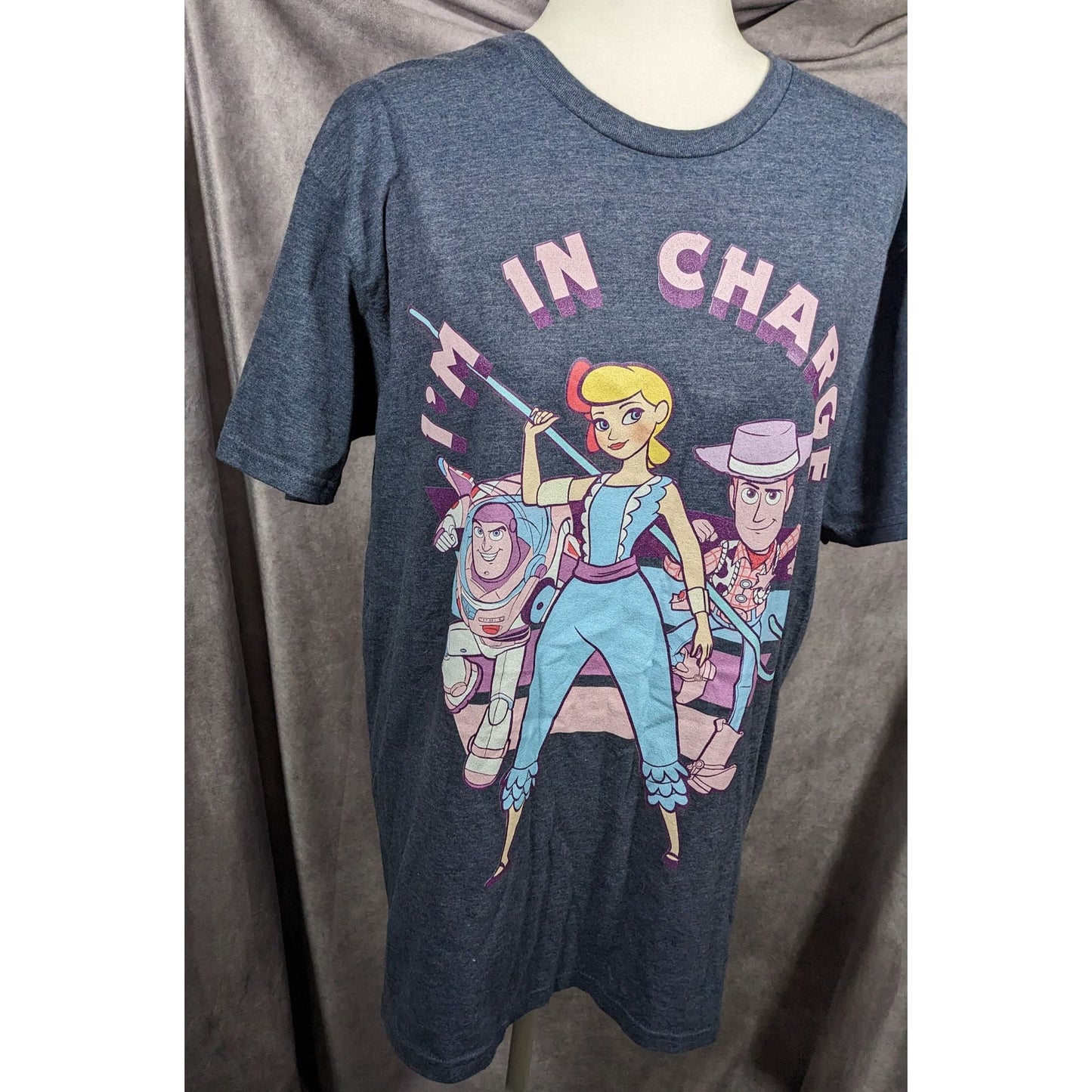 Toy Story I'm In Charge Grey Tee Size Large