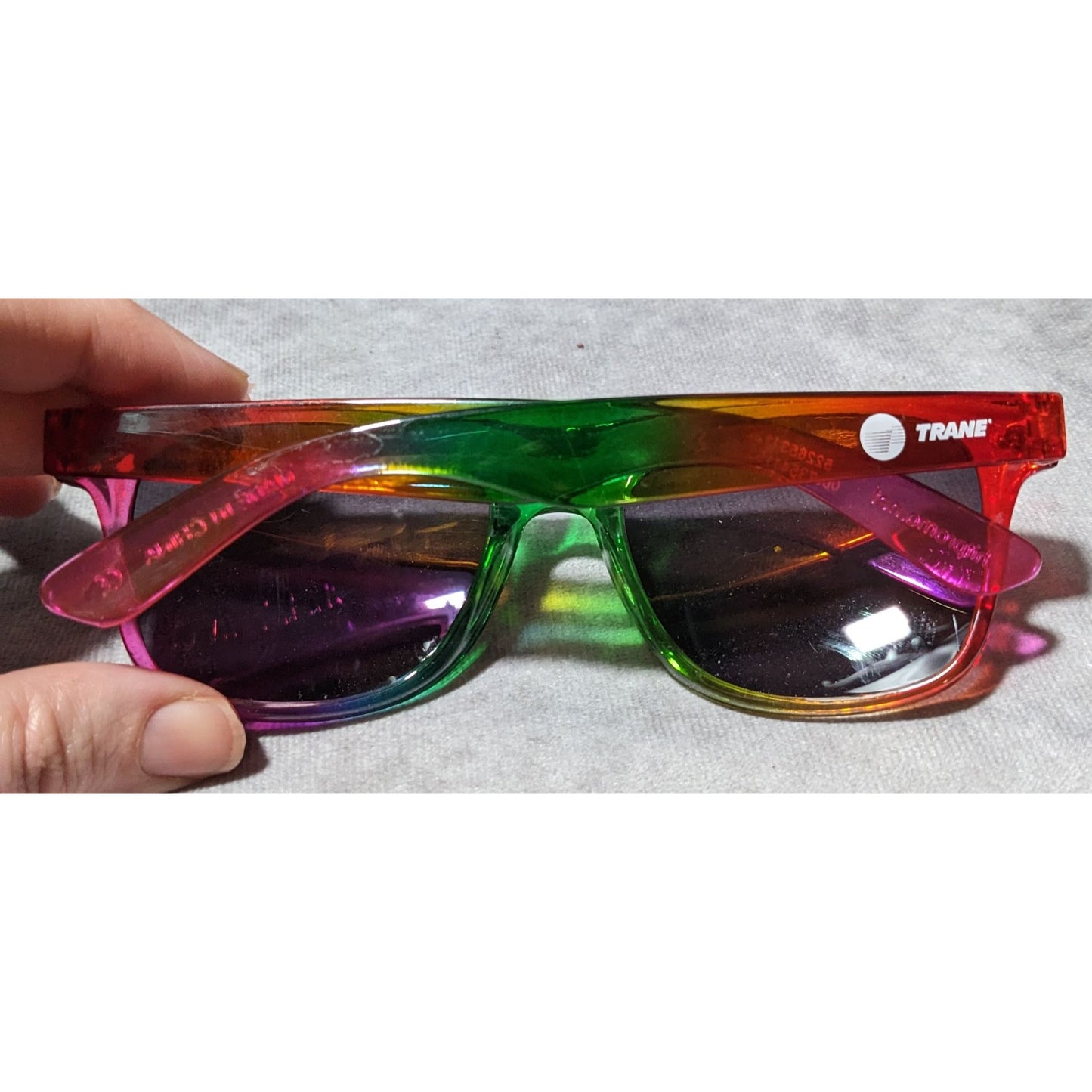 Translucent Rainbow Retro Square Sunglasses