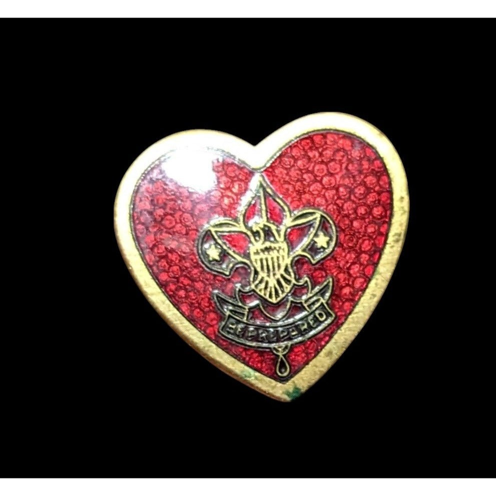 Vintage 1950s Be Prepared Boy Scouts Heart Lapel Pin