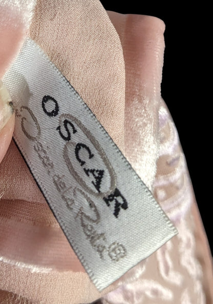 Oscar De La Renta Vintage Coquette Burnout Velvet Floral Scarf