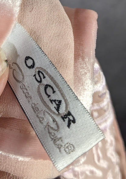 Oscar De La Renta Vintage Coquette Burnout Velvet Floral Scarf