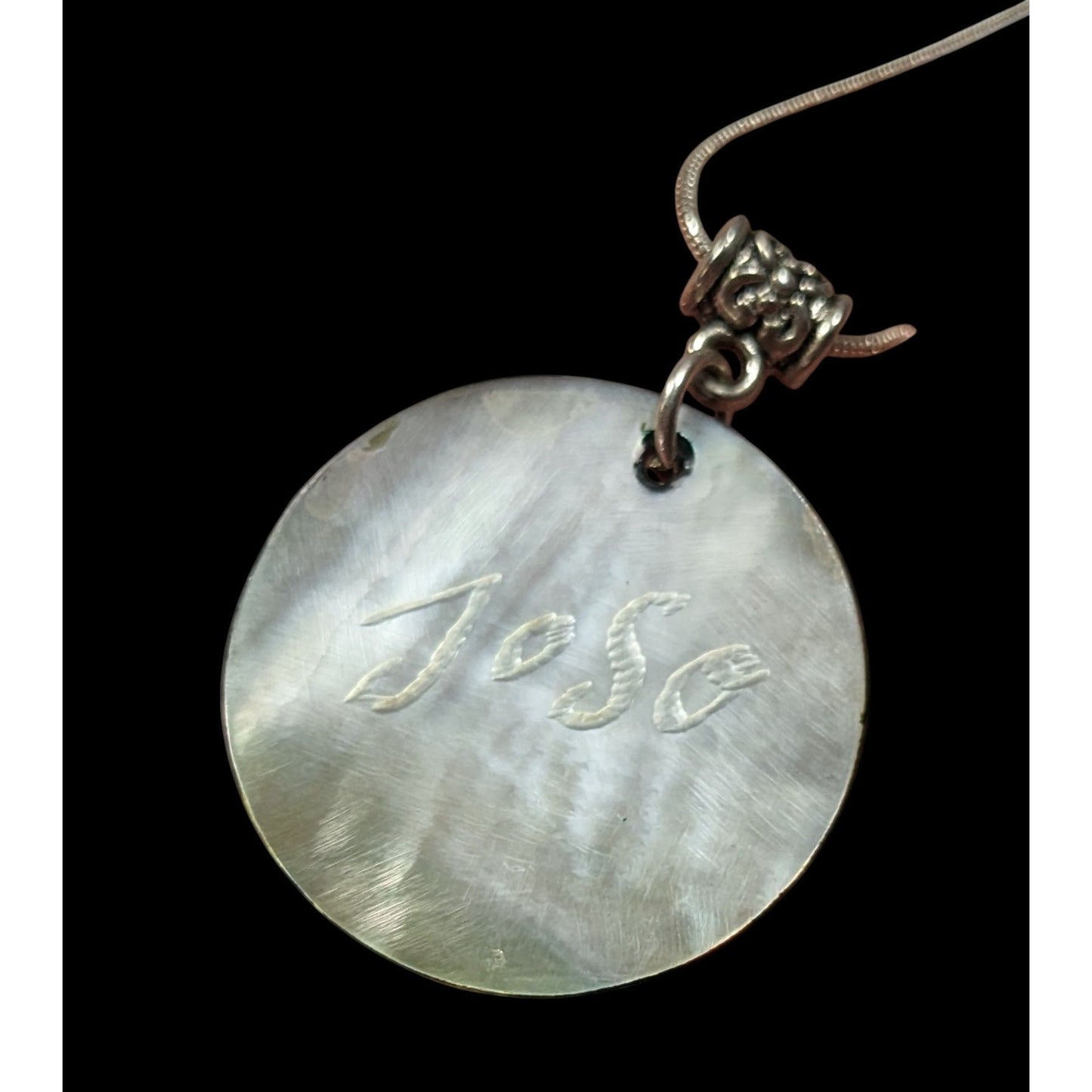 Artisan Signed Dyed Purple Shell Disc Necklace