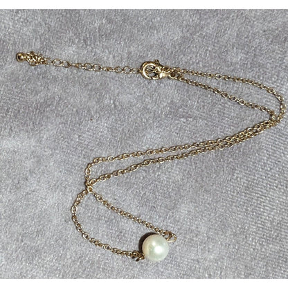 Minimalist Preppy Single Pearl Pendant Necklace