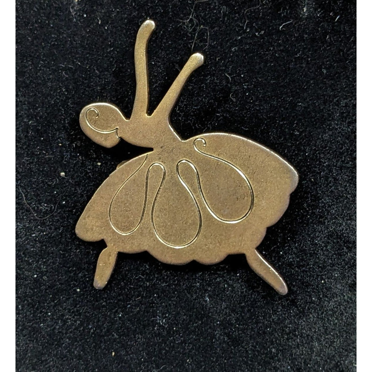 Vintage Modernist Gold Tone Etched Ballerina Brooch