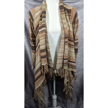 Natural Reflections Space-Dye Retro Bohemian Open Front Cardigan