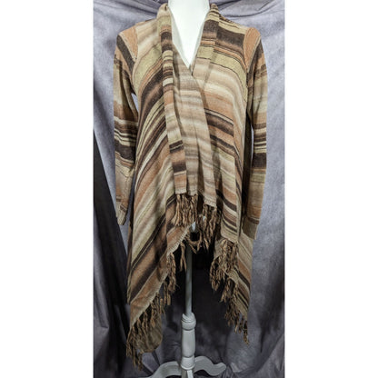 Natural Reflections Space-Dye Retro Bohemian Open Front Cardigan