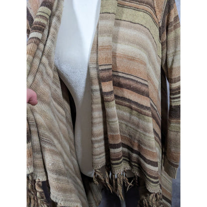 Natural Reflections Space-Dye Retro Bohemian Open Front Cardigan