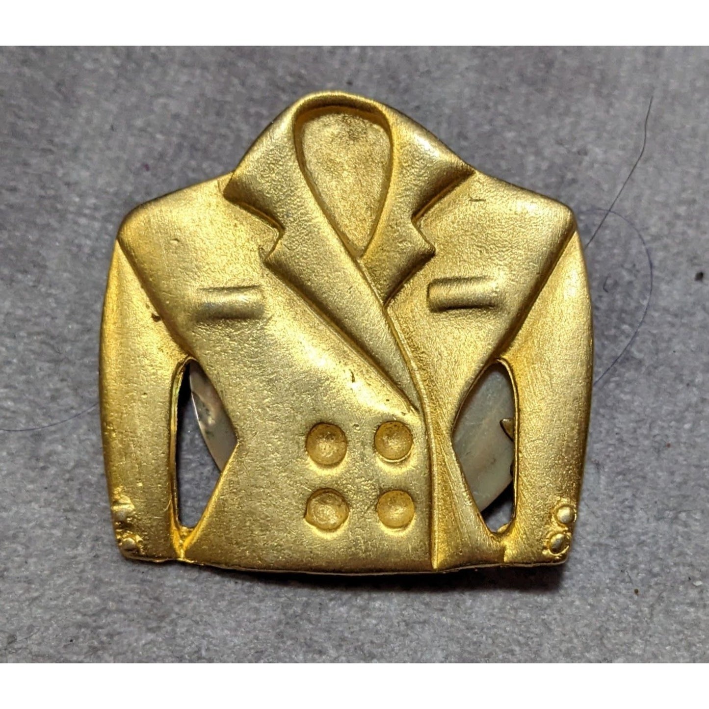 Vintage 80s Gold Tone Ladies Blazer Brooch