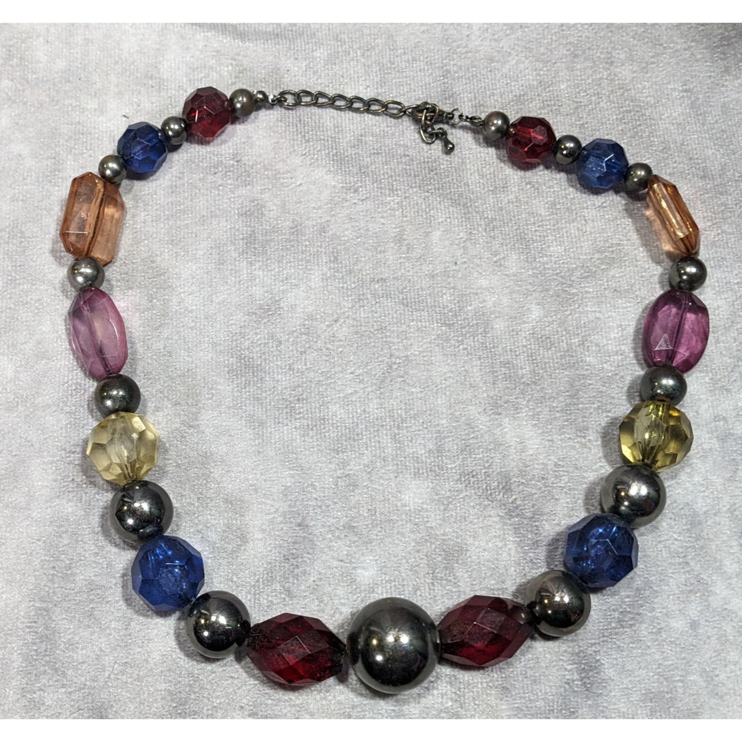 Vintage Chunky Rainbow Beaded Statement Necklace