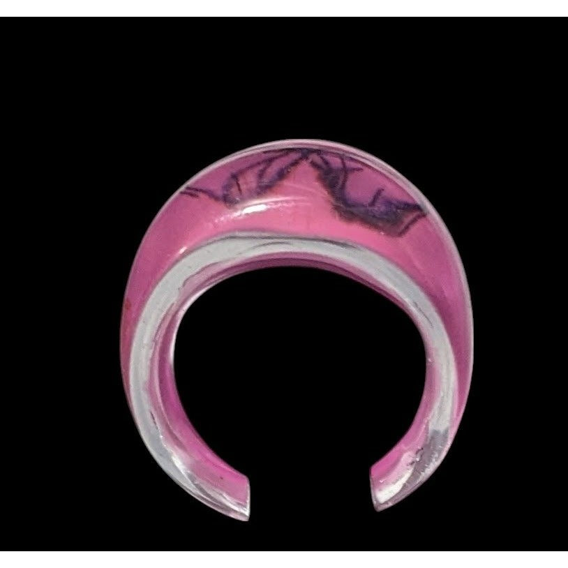 Chunky Pink And Black Bubblegum Abstract Ring Size 6 1/4