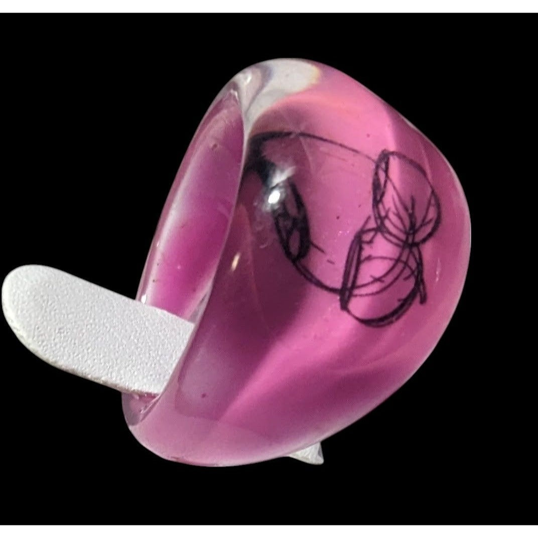 Chunky Pink And Black Bubblegum Abstract Ring Size 6 1/4