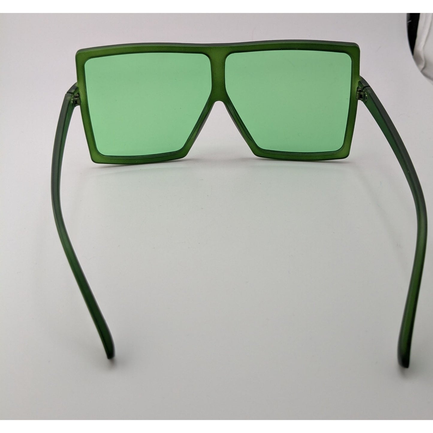 Danielle Olivia Oversized Green Square Frame Sunglasses Statement Eyewear NWOT