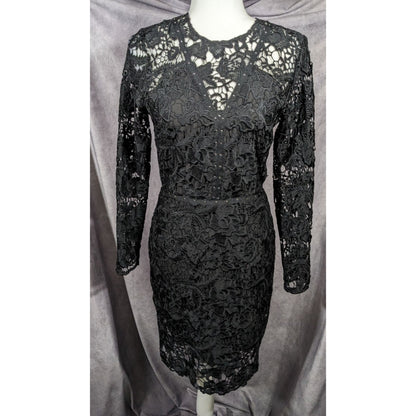Sam Edelson Gothic Black Lace Midi Dress Size 0