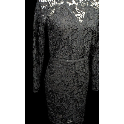 Sam Edelson Gothic Black Lace Midi Dress Size 0