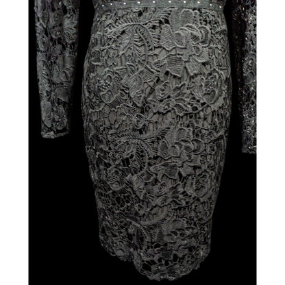 Sam Edelson Gothic Black Lace Midi Dress Size 0