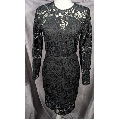 Sam Edelson Gothic Black Lace Midi Dress Size 0