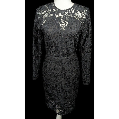 Sam Edelson Gothic Black Lace Midi Dress Size 0