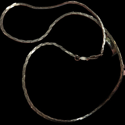 Classic 14k Gold Plated Silver Tone Serpent Chain Necklace