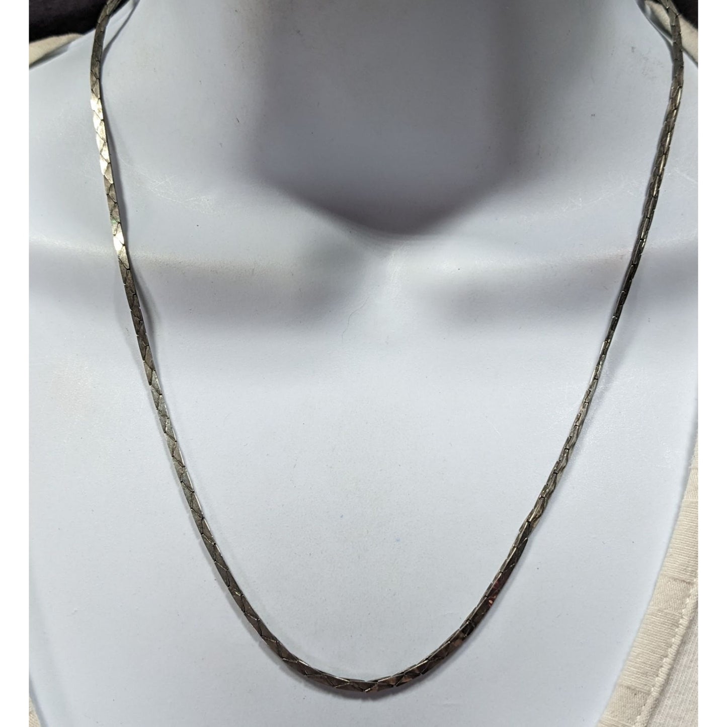 Classic 14k Gold Plated Silver Tone Serpent Chain Necklace