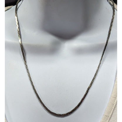 Classic 14k Gold Plated Silver Tone Serpent Chain Necklace