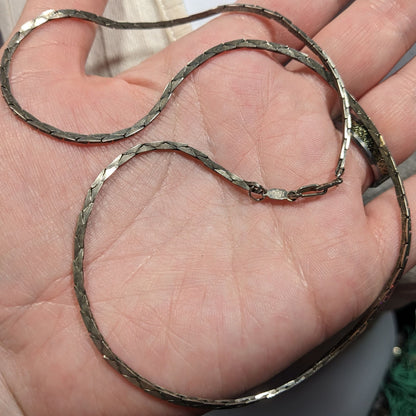 Classic 14k Gold Plated Silver Tone Serpent Chain Necklace