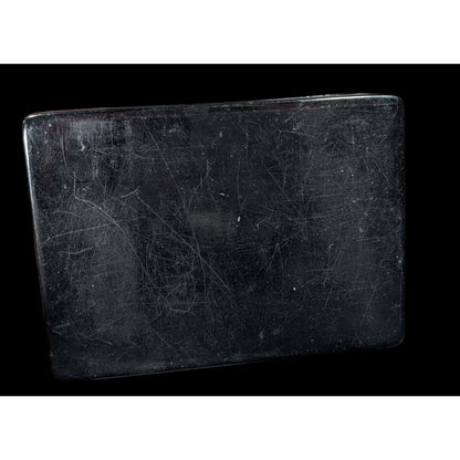 Vintage Floral Lidded Black And Gold Trinket Box