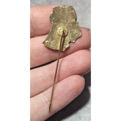 Vintage Gold And White Holiday Bell Stick Pin