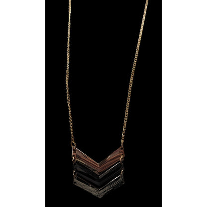 Multi Metallic Chevron Charm Pendant Necklace