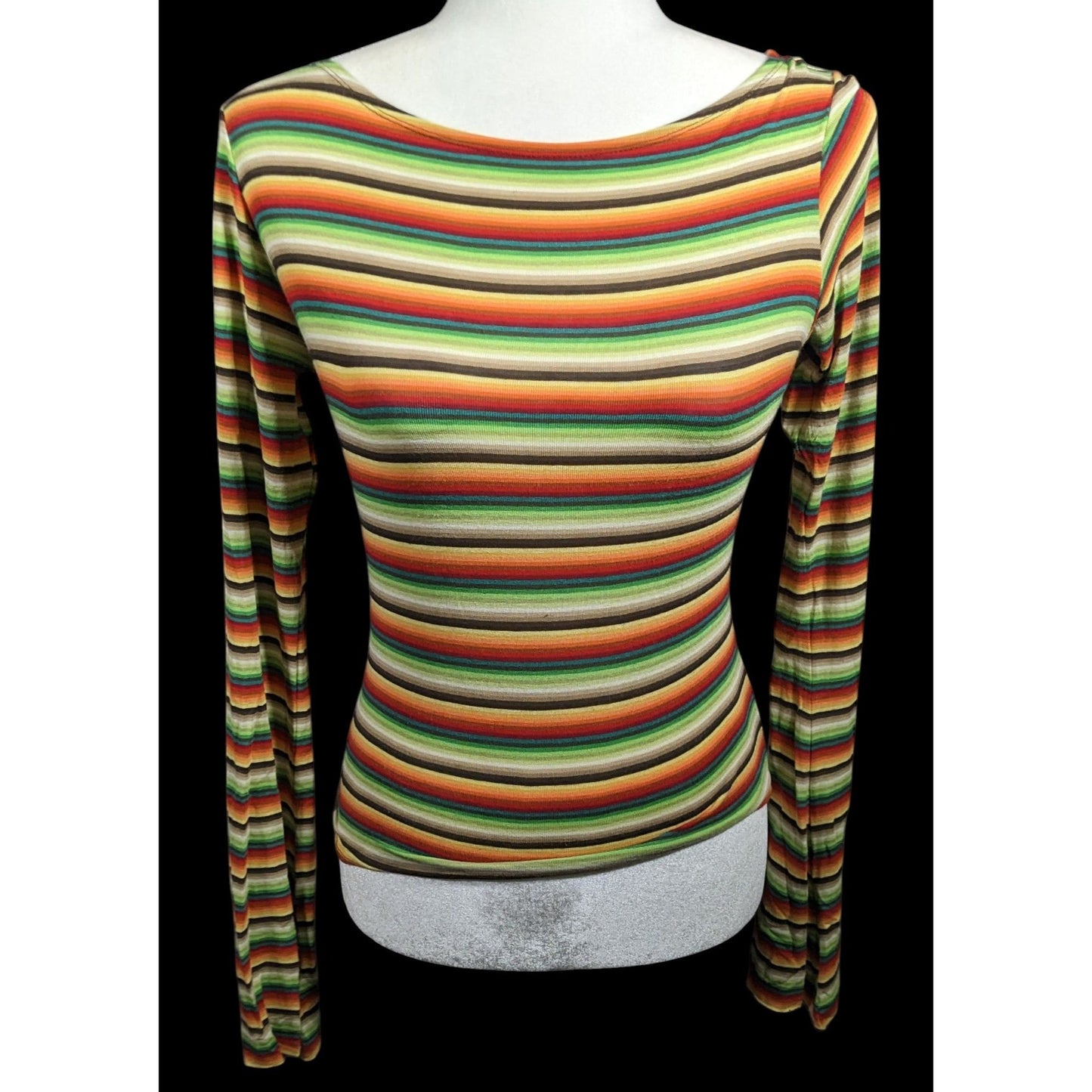 Mais X Frida Retro Striped Open Back Top Size Large
