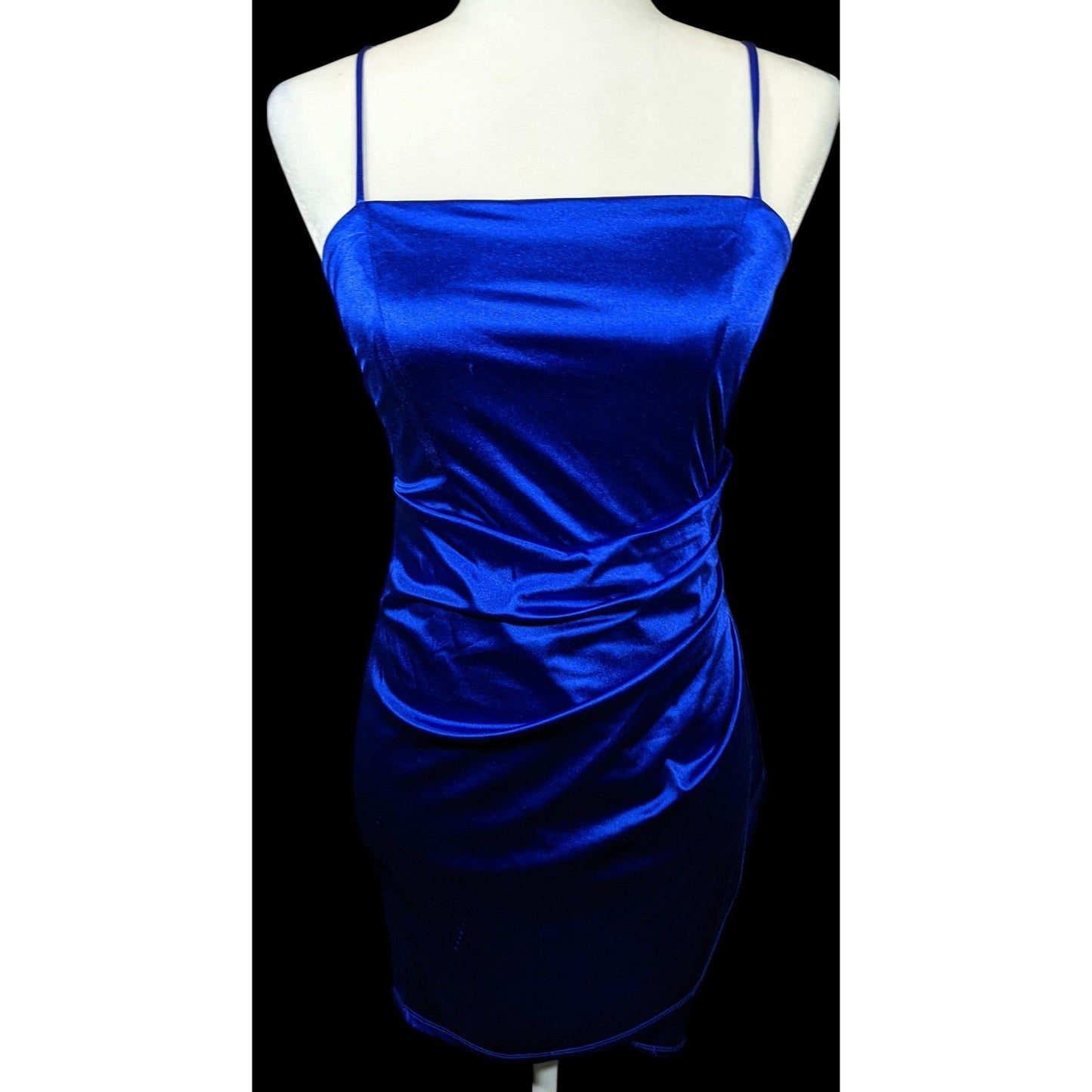 Emerald Sundae Electric Blue Gathered Waist Mini Dress Size Small