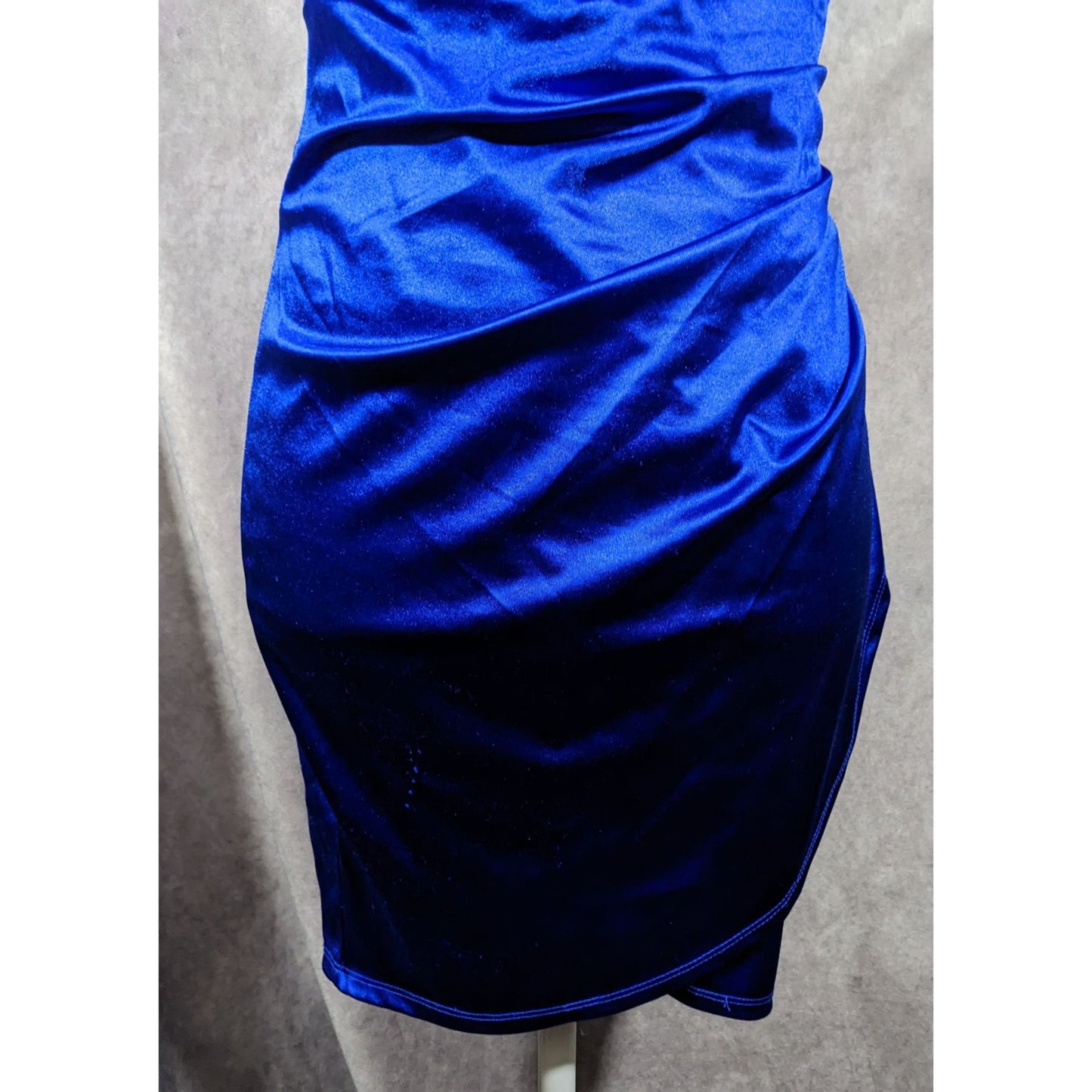 Emerald Sundae Electric Blue Gathered Waist Mini Dress Size Small