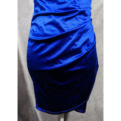 Emerald Sundae Electric Blue Gathered Waist Mini Dress Size Small