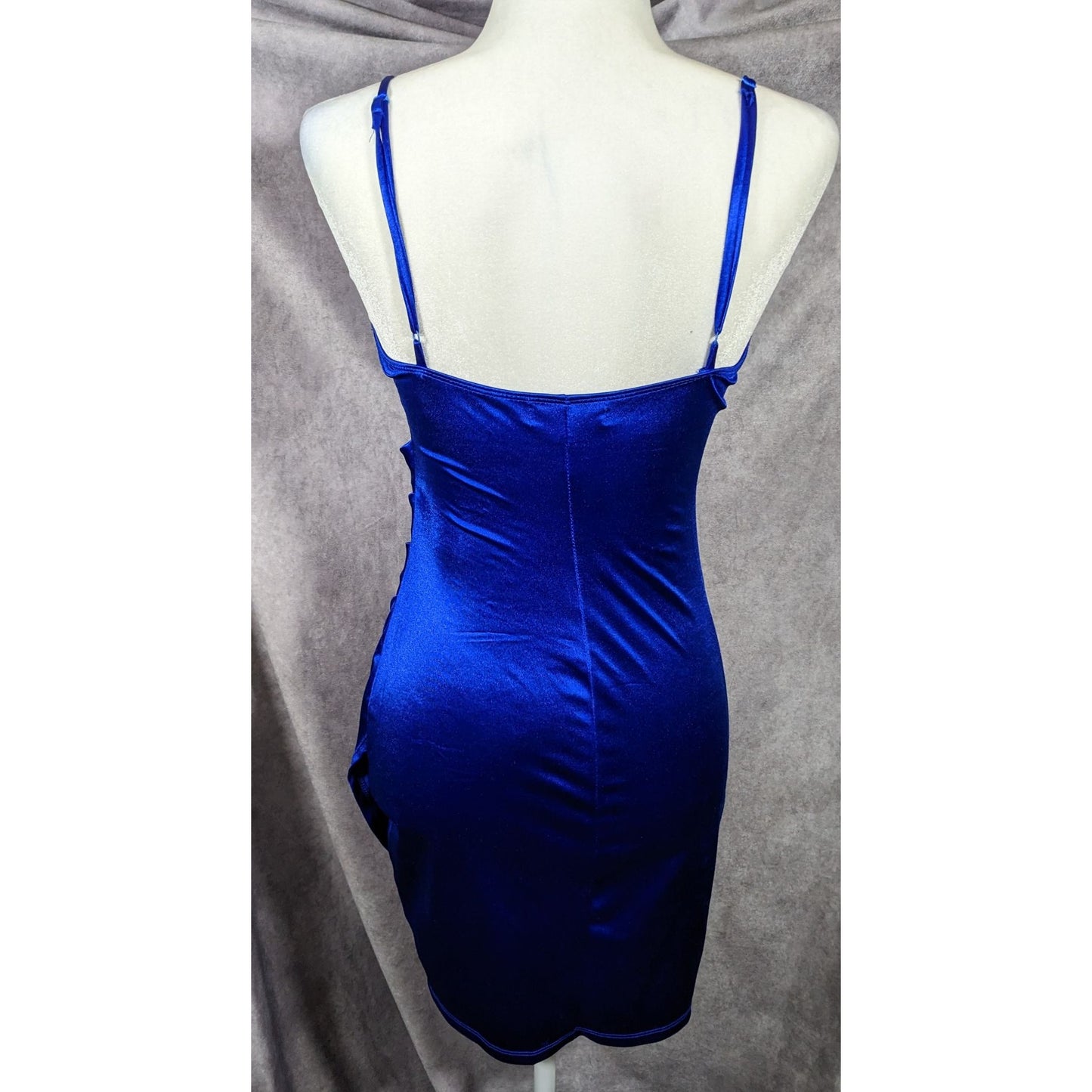 Emerald Sundae Electric Blue Gathered Waist Mini Dress Size Small