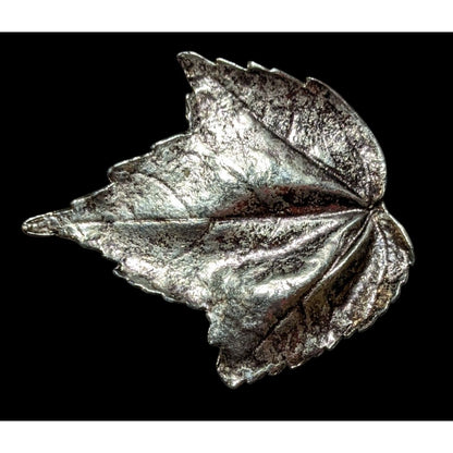 Vintage Silver Tone Textured Maple Leaf Brooch