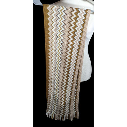 Accessory Network Tusk Combo Brown And Tan Zigzag Scarf