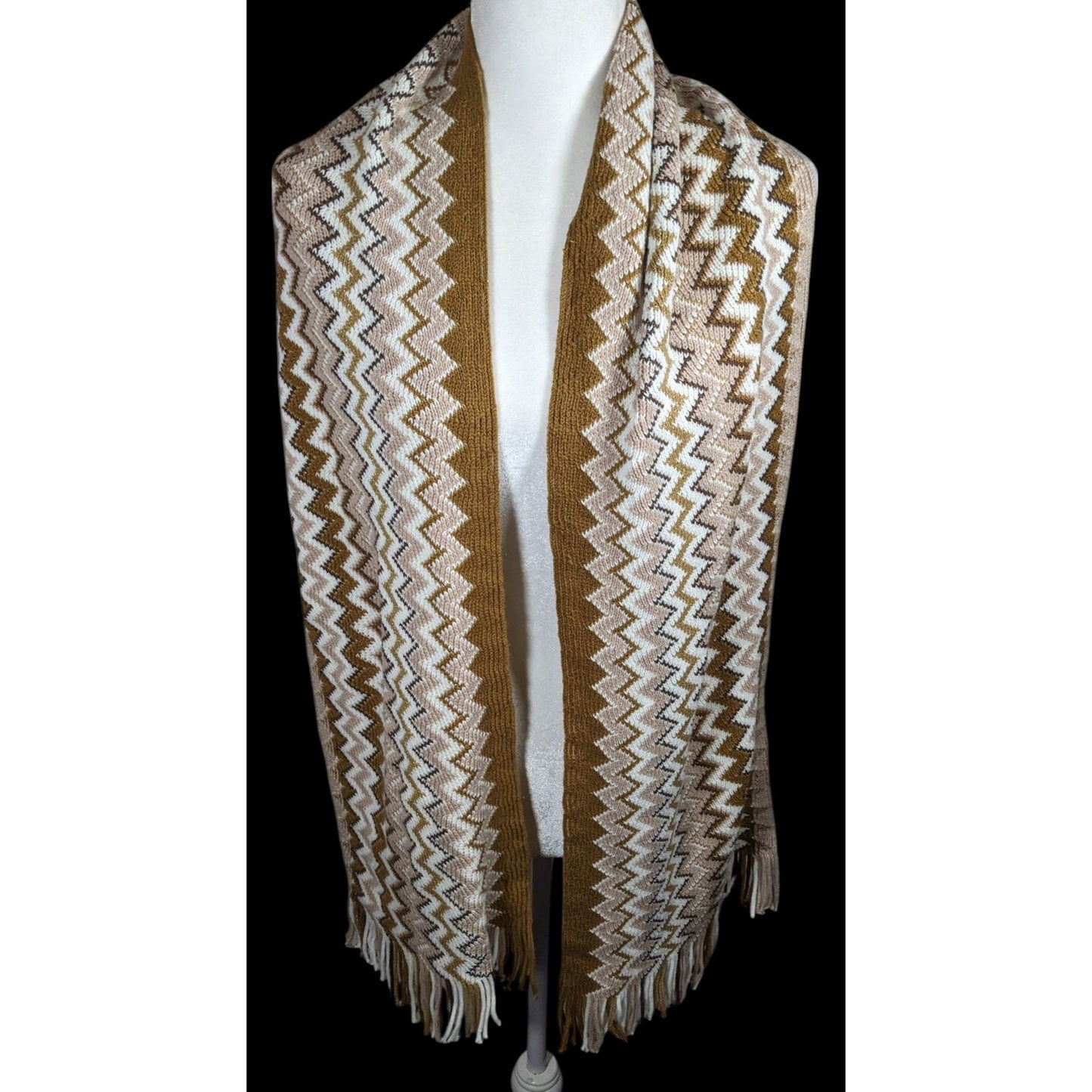 Accessory Network Tusk Combo Brown And Tan Zigzag Scarf