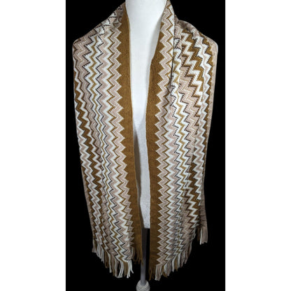 Accessory Network Tusk Combo Brown And Tan Zigzag Scarf