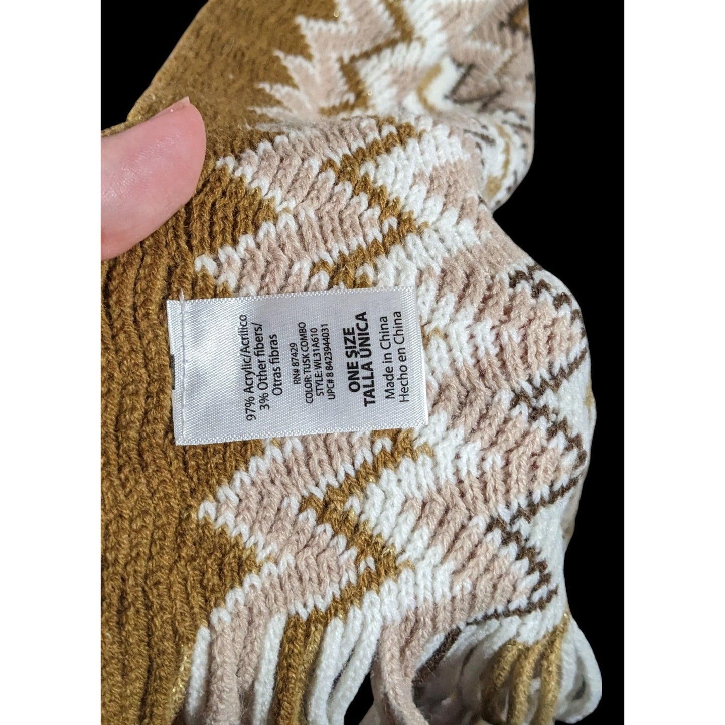 Accessory Network Tusk Combo Brown And Tan Zigzag Scarf