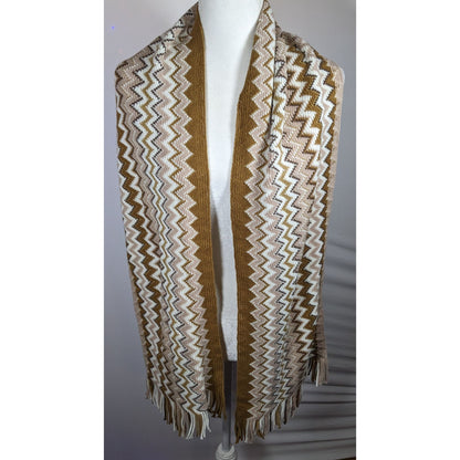 Accessory Network Tusk Combo Brown And Tan Zigzag Scarf