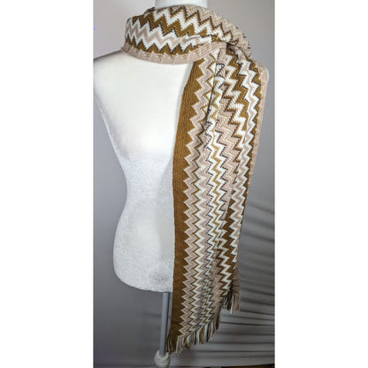 Accessory Network Tusk Combo Brown And Tan Zigzag Scarf