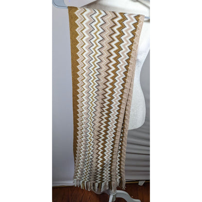 Accessory Network Tusk Combo Brown And Tan Zigzag Scarf